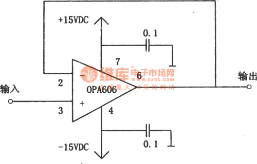 OPA606构成的12MHz宽带缓冲器