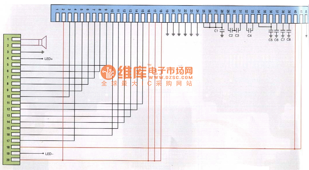 西门子8088型手机排线电路原理图