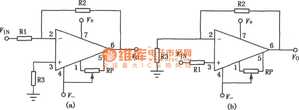 μA741双电源通用型单运放电路图