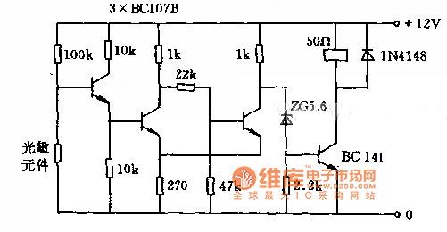 采用品体管电路的光栅电路图